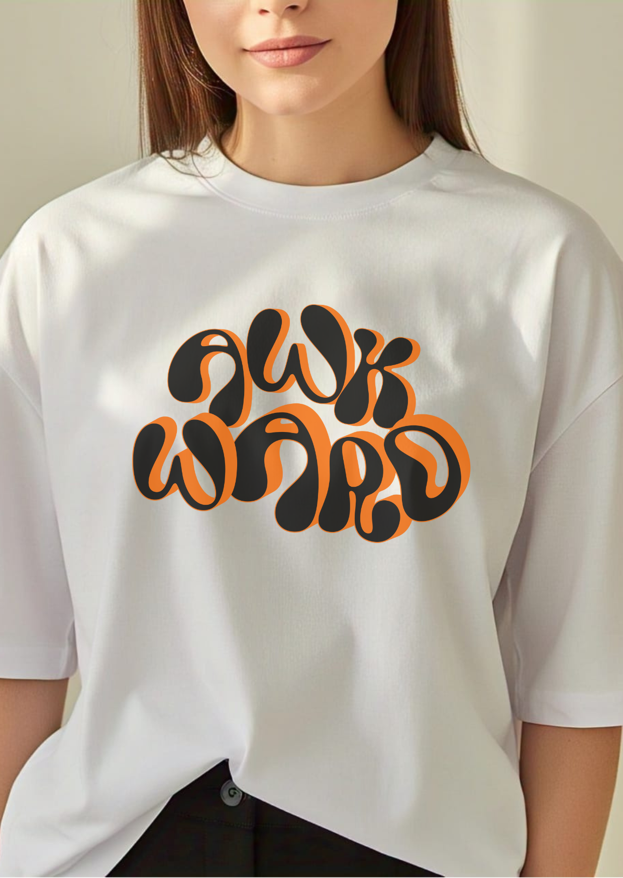 Awkward Graphic Oversized T-Shirt – Unisex Drop Shoulder Tee