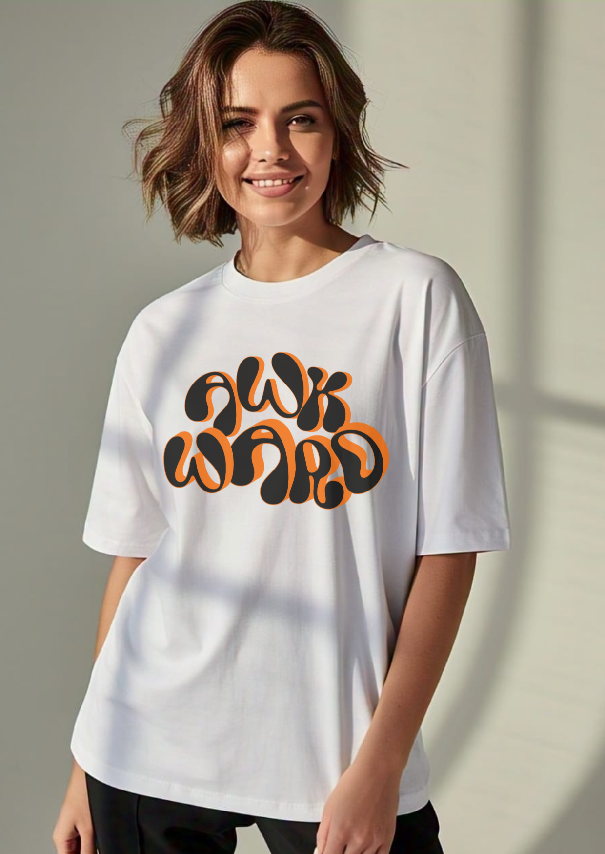 Awkward Graphic Oversized T-Shirt – Unisex Drop Shoulder Tee