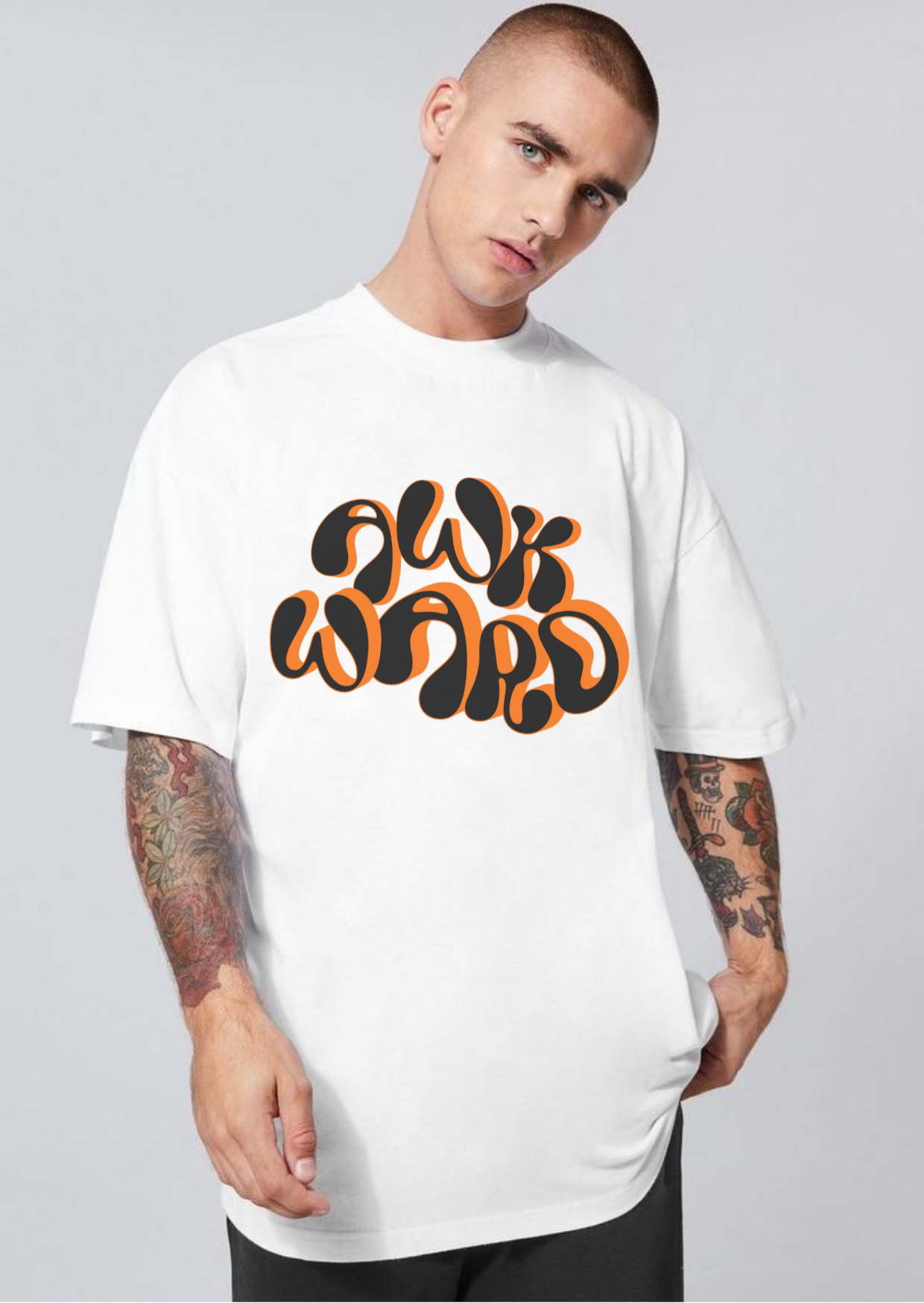 Awkward Graphic Oversized T-Shirt – Unisex Drop Shoulder Tee