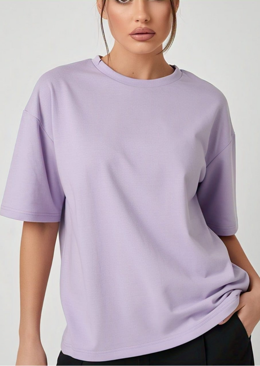 Premium Plain Oversized Lavender T-Shirt – 280 GSM | Unisex Fit