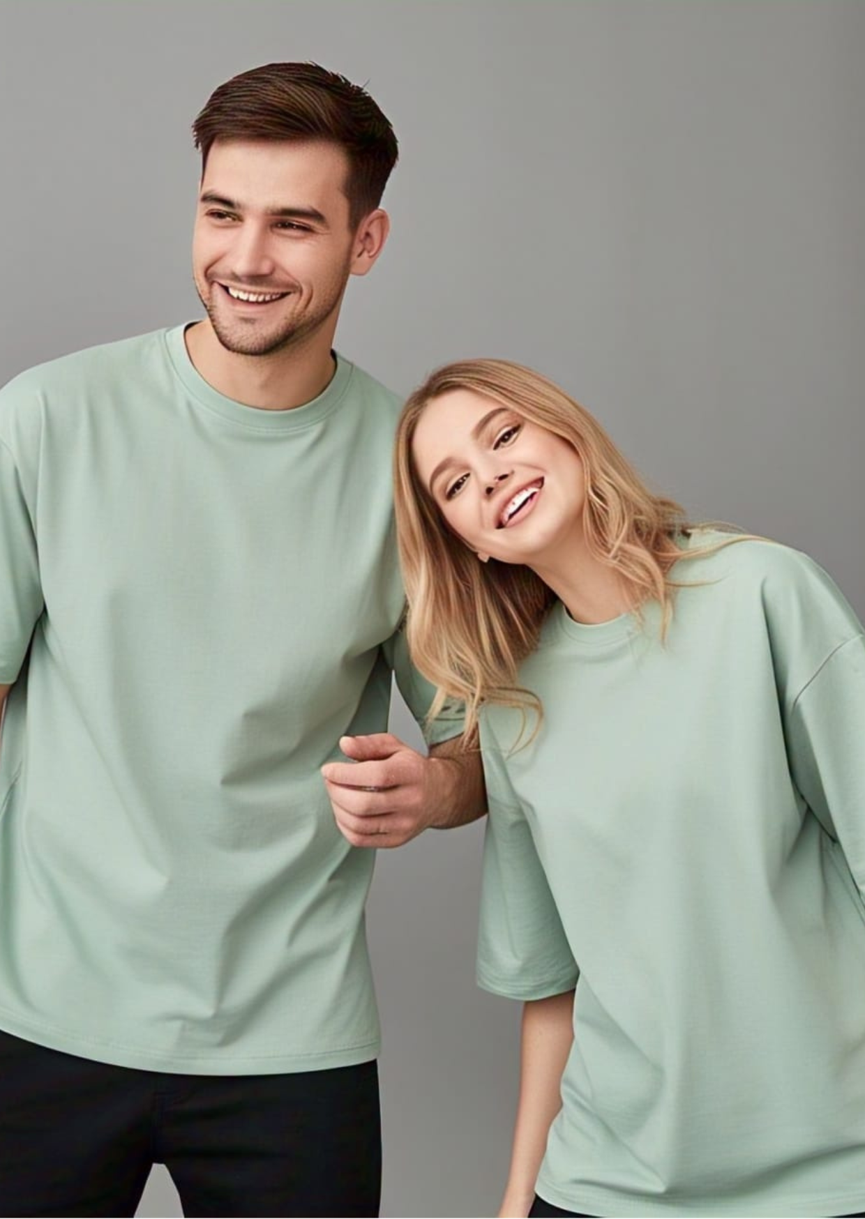 Premium Plain Oversized T-Shirt – 280 GSM | Unisex Fit | Jade Color