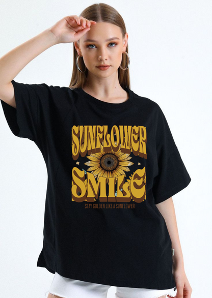 Oversized T-Shirt | Sunflower Smile – Stay Golden Like a Sunflower